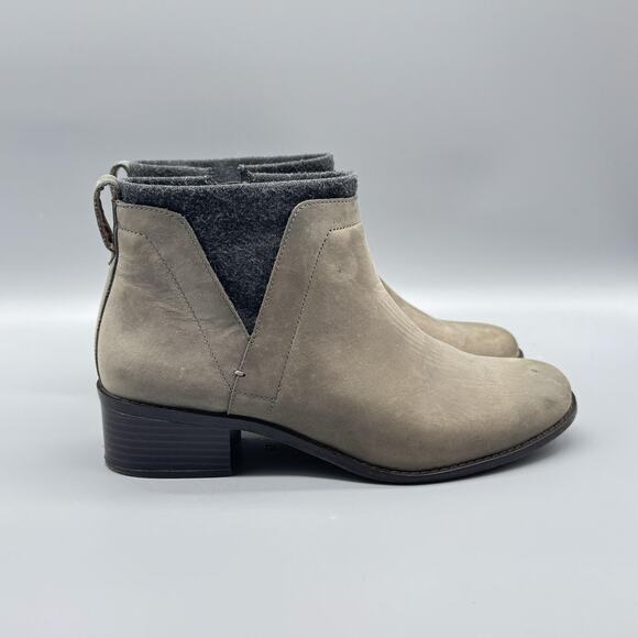 Vionic Boots Womens 8 Gray Brown Leather Joslyn Weather Resistant Ankle Booties - Picture 1 of 11